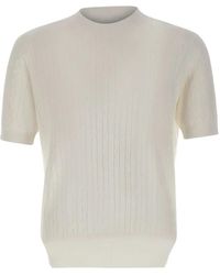 Kangra - Cable-Knit Short-Sleeve Sweater - Lyst