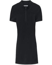 Alexander Wang - Logo-Tape Mock-Neck Mini Dress - Lyst