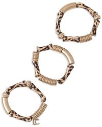 Lola Casademunt - Logo-Charm Leopard-Print Bracelets (Set Of Three) - Lyst