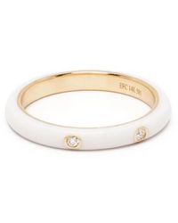 EF Collection - 14Kt Diamond And Enamel Ring - Lyst