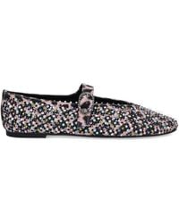 Kurt Geiger - Leopard-Print Crystal-Embellished Ballet Flats - Lyst