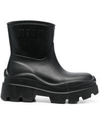 MSGM - Logo-Embossed Ankle Boots - Lyst