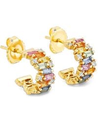 Suzanne Kalan - Fireworks Sapphire And Diamond Hoop Earrings - Lyst