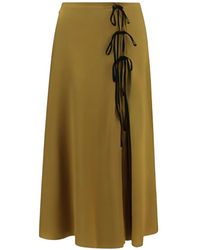 Ganni - Satin Midi Skirt - Lyst