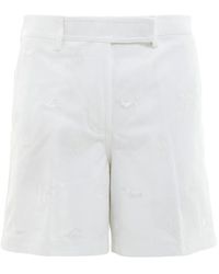 Thom Browne - Embroidered Cotton Shorts - Lyst