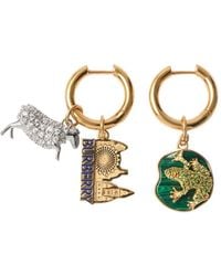 Burberry - Pendientes de aro con charm - Lyst