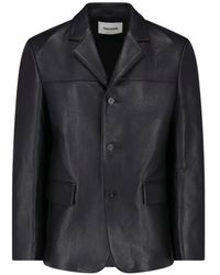 Tonywack - Button-Up Leather Jacket - Lyst