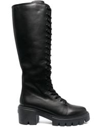 Stuart Weitzman - 70Mm Calf-Length Lace-Up Boots - Lyst