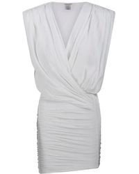 Amazuìn - Draped V-Neck Dress - Lyst