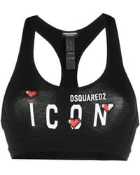 DSquared² - Icon-Print Sports Bra - Lyst