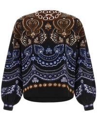 FARM Rio - Jacquard Balloon-Sleeve Sweater - Lyst