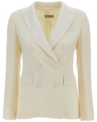 Alberto Biani - Double-Breasted Peaked-Lapels Jacket - Lyst