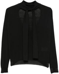 Roberto Collina - Cut-Out Pussy-Bow Sweater - Lyst