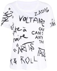 Zadig & Voltaire - Camiseta Marta con logo estampado - Lyst