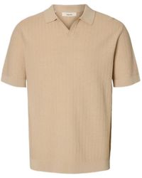 SELECTED - Poloshirt Van Linnenblend - Lyst