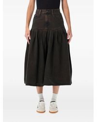 Levi's - Pleated Denim Midi Skirt - Lyst