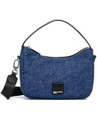 KARL LAGERFELD - Box Logo Denim Crossbody Bag - Lyst