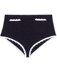 Maje - Warp Knit Briefs With Crochet - Lyst