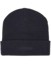 Iceberg - Ribbed-Knit Embroidered Beanie Hat - Lyst