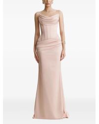 Benedetto - Draped Corset Maxi Evening Dress - Lyst