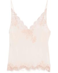 Carine Gilson - Camisola de seda con encaje Caudry - Lyst