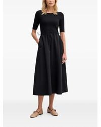 DKNY - Drawstring Panelled Midi Dress - Lyst