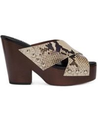 Paris Texas - Marisol Snakeskin-Effect Studded Sandals - Lyst