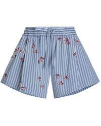 Dolce & Gabbana - Short En Coton À Fleurs Et Cristaux - Lyst