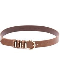 Pinko - Ceinture En Cuir Brillant À Boucles En Métal, 3 Cm - Lyst