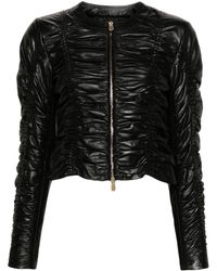 Pinko - Ruched Leather Jacket - Lyst