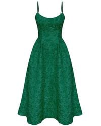 POST MERIDIEM - Robe Mi-Longue Style Corset En Jacquard - Lyst