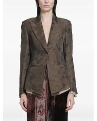 YA YI - Floral-Jacquard Tailored Blazer - Lyst