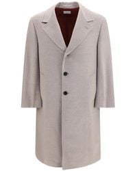Brunello Cucinelli - Manteau En Polaire À Simple Boutonnage - Lyst