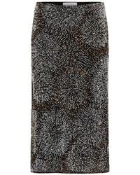 Rabanne - Crepe Skirt With Pearl Embroidery - Lyst