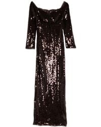 Self-Portrait - Sequin Off-Shoulder Maxi Dress - Lyst