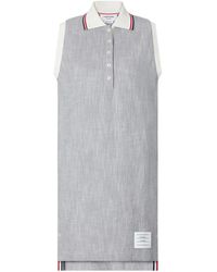 Thom Browne - Sleeveless Tweed Polo Dress - Lyst