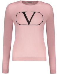Valentino Garavani - Logo-Detail Crew-Neck Sweater - Lyst