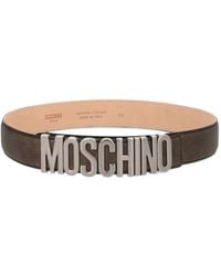 Moschino - Logo-Lettering Leather Belt - Lyst