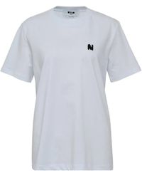MSGM - Camiseta con logo bordado - Lyst