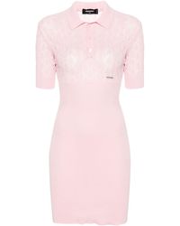 DSquared² - Open-knit Polo-collar Dress - Lyst