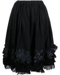 Comme des Garçons - Floral-appliqué Layered Tulle Full Skirt - Lyst