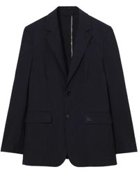 Burberry - Chaqueta De Vestir De Algodón Y Lino - Lyst