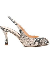 Chantal - Snakeskin-Effect Peep-Toe Sandals - Lyst