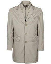 Herno - Buttoned High-neck Coat - Lyst