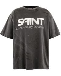 SAINT Mxxxxxx - Logo-Print Distressed T-Shirt - Lyst
