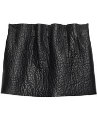 Prada - Mini Textured-Leather Skirt - Lyst