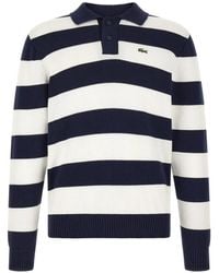 Lacoste - Striped Polo-Collar Long-Sleeves Polo Shirt - Lyst