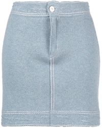 Barrie - Contrast-stitch Mini Skirt - Lyst