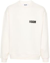 MSGM - Logo-print Cotton Sweatshirt - Lyst
