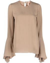 N°21 - Flared-cuffs Long-sleeved Blouse - Lyst